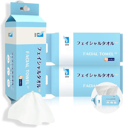 ITO 一次性洗脸巾，超柔软 1 秒速干洗脸巾，温和适用于敏感干性油性皮肤，用于日常清洁卸妆的洗脸巾（180 条 EF 质地）