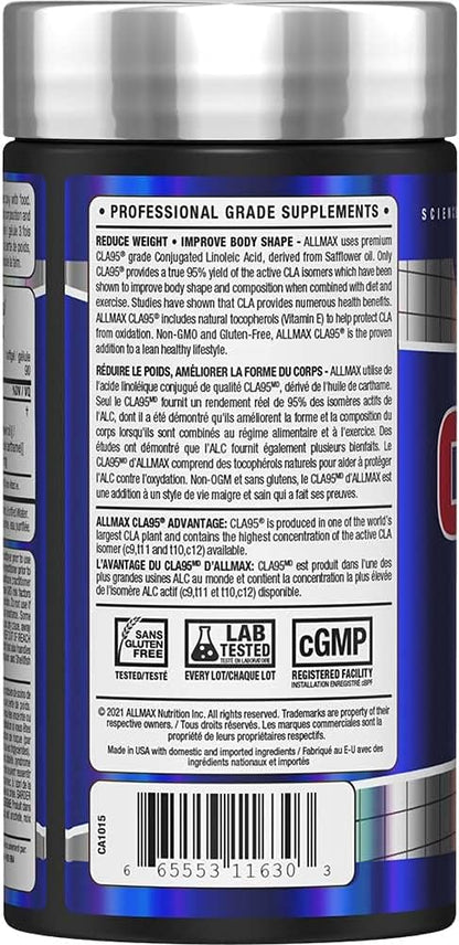 ALLMAX Nutrition - CLA95 - 最高纯度 CLA 产量 - 90 粒