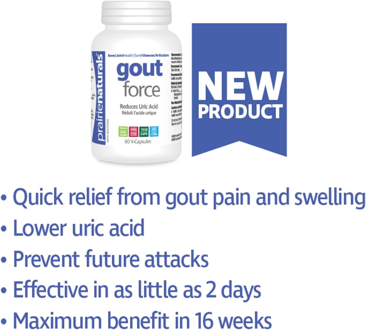 Prairie Naturals 痛风力降低尿酸 - 60 粒