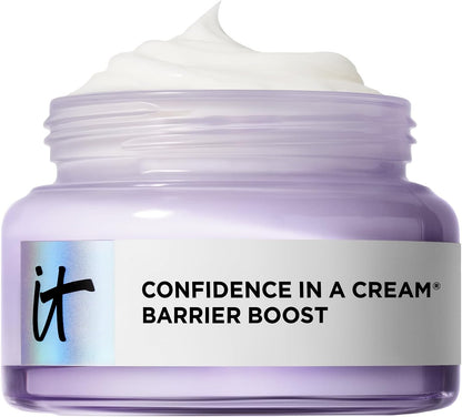 IT Cosmetics Confidence In A Cream Barrier Boost Face Moisturizer - Lightweight, Hydrating Barrier Cream for Sensitive Skin - Fragrance-Free Formula (60 g)