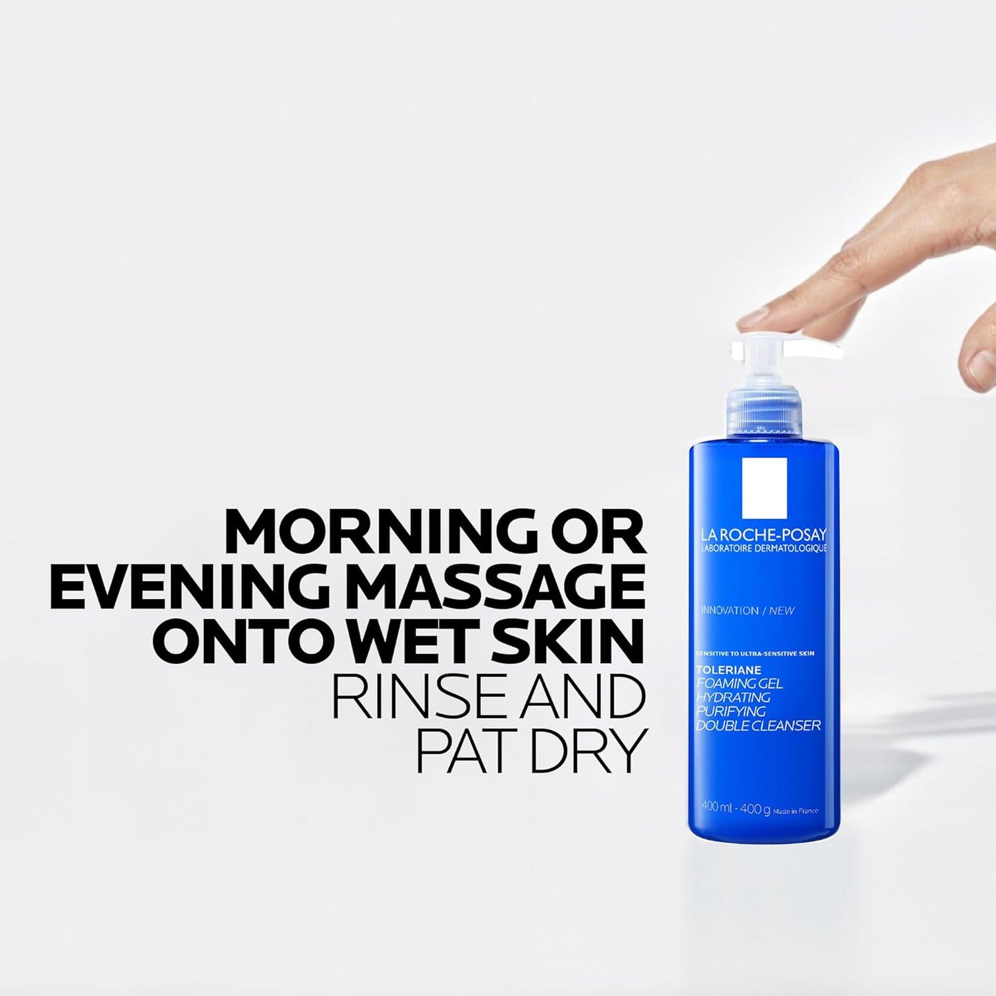 La Roche-Posay Face Wash with Glycerin, Toleriane Purifying Foaming Double Cleansing Gel, Face Wash for Sensitive to Ultra-Sensitive Skin, Fragrance Free, Paraben Free, Oil Free, 400mL