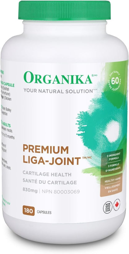 Organika Biocell Collagen- Type 2 Collagen, Hyaluronic Acid, Chondroitin Sulfate, Joint Support- 180 & Premium Liga Joint- Combination of MSM, Glucosamine, and Type 2 Collagen