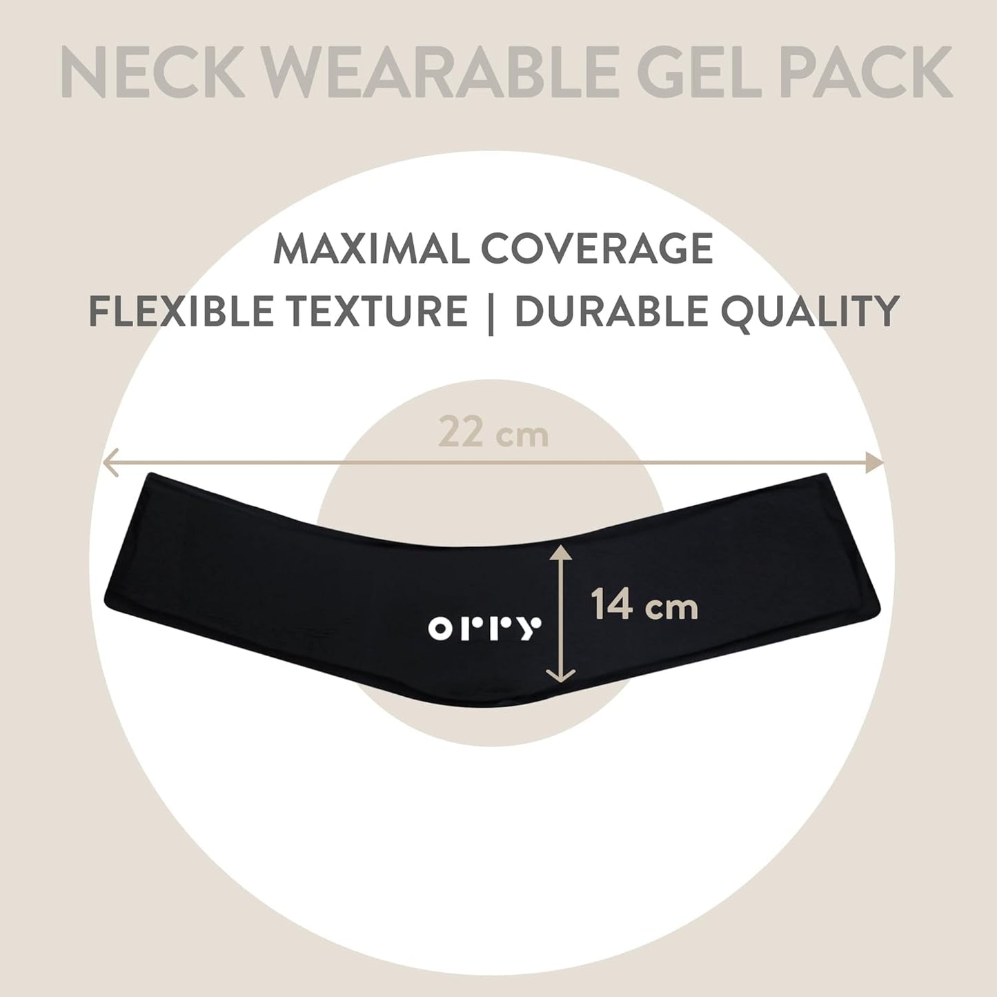 ORRY 颈部凝胶冰袋 - 可重复使用的凝胶压缩包，用于冷/热疗法 - 缓解颈部疼痛、斜颈和肩部疼痛 - 易于调节（黑色）
