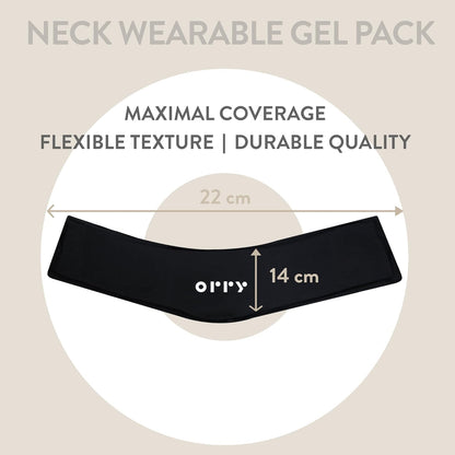 ORRY 颈部凝胶冰袋 - 可重复使用的凝胶压缩包，用于冷/热疗法 - 缓解颈部疼痛、斜颈和肩部疼痛 - 易于调节（黑色）