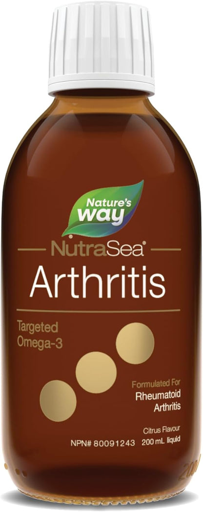 Nature's Way NutraSea Omega-3 - Arthritis - Rheumatoid Arthritis Support 2800mg (1800 mg EPA, 1000 mg DHA), Citrus Flavour, 200ml Liquid