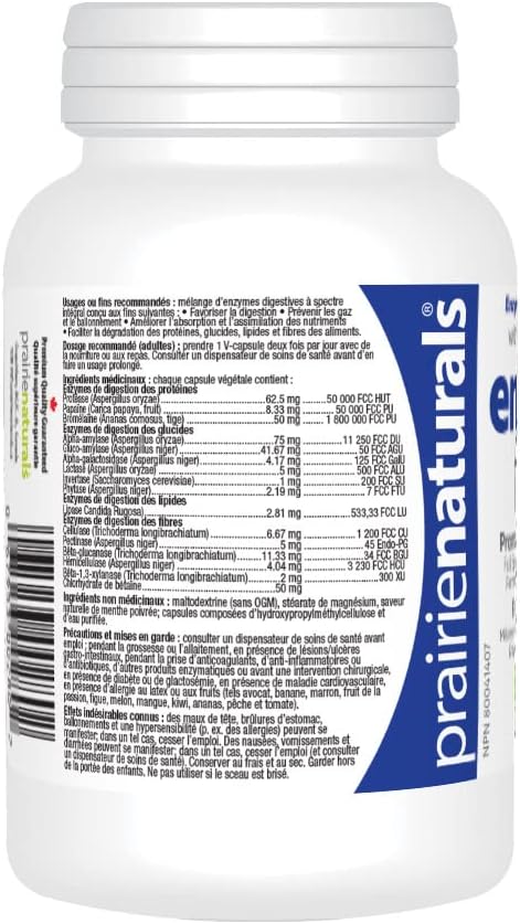 Prairie Naturals 甜菜鹼鹽酸鹽 500 毫克素食膠囊 - 120 粒 & Enzyme Force - 全譜植物酶，含 FibraZyme 素食膠囊 - 60 粒