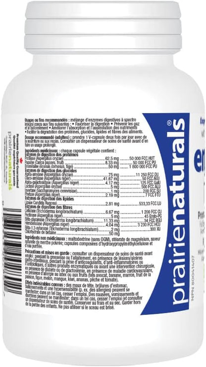 Prairie Naturals 甜菜鹼鹽酸鹽 500 毫克素食膠囊 - 120 粒 & Enzyme Force - 全譜植物酶，含 FibraZyme 素食膠囊 - 60 粒