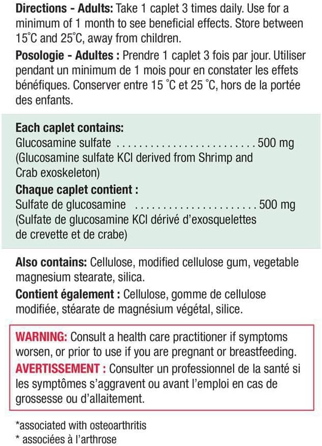 Jamieson 葡萄糖胺 500 毫克胶囊，加量装，缓解骨关节炎相关关节疼痛，并防止软骨退化。非转基因，无麸质，360 粒胶囊，加拿大制造