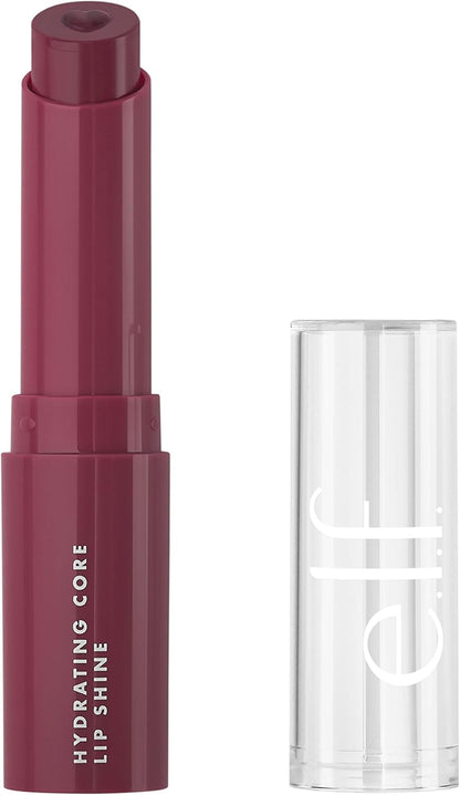 e.l.f. Hydrating Core Lip Shine, Conditioning & Nourishing Lip Balm, Sheer Colour Tinted Lip Moisturizer, Delightful, 0.09 OZ (2.8g)