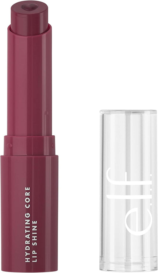 e.l.f. Hydrating Core Lip Shine, Conditioning & Nourishing Lip Balm, Sheer Colour Tinted Lip Moisturizer, Delightful, 0.09 OZ (2.8g)