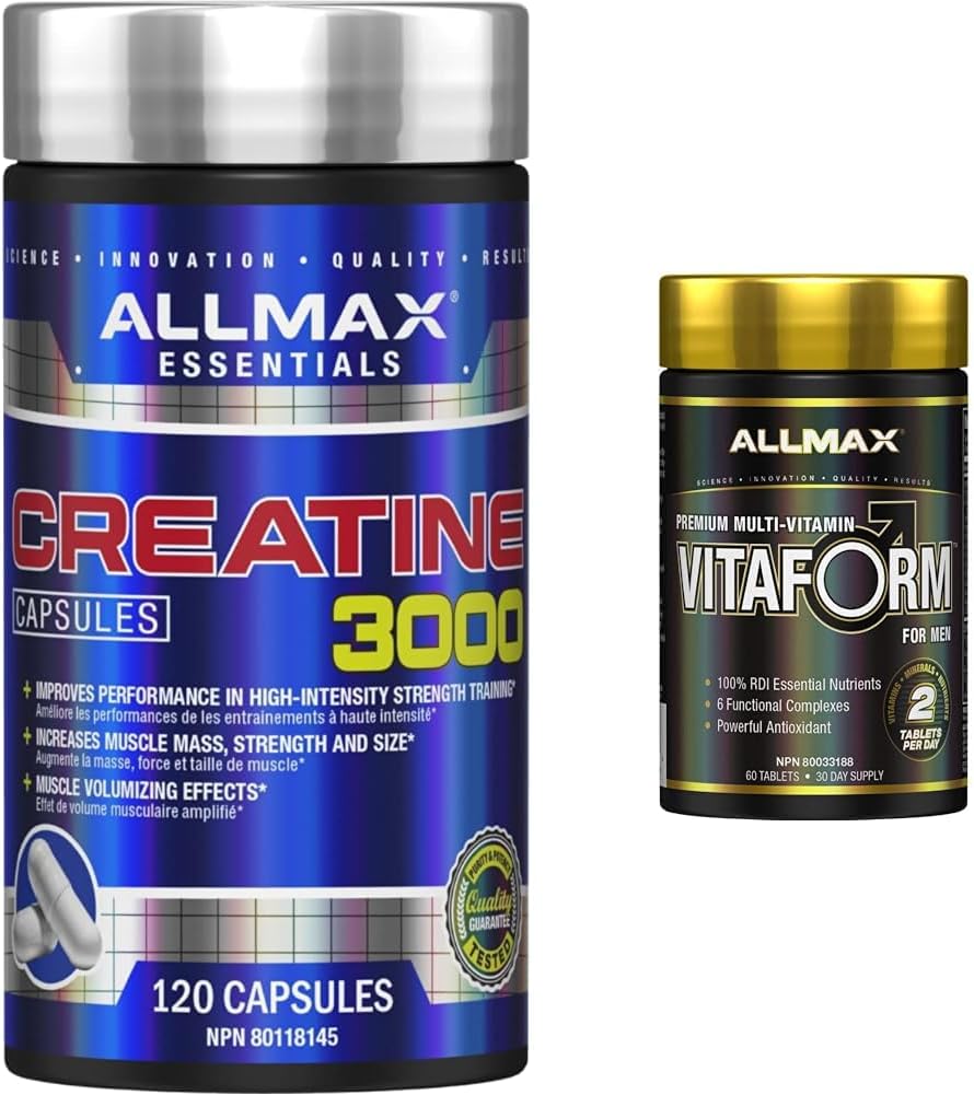 ALLMAX Nutrition 肌酸 3000 + VITAFORM 男士高性能复合维生素套装