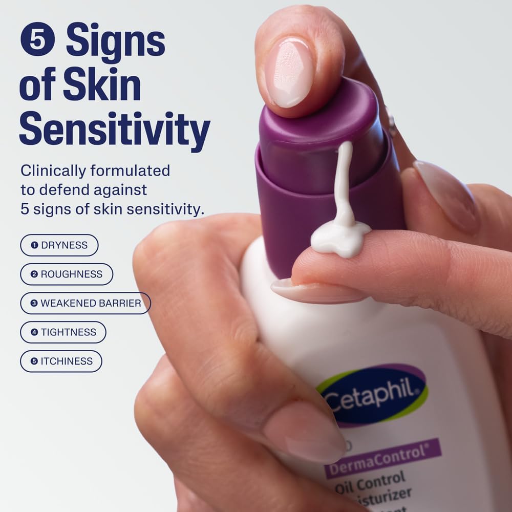 Cetaphil PRO DermaControl Oil Control Moisturizer SPF 30 With Zinc Complex, For Oily and Sensitive Skin - Broad Spectrum Protection With Matte Finish - Dermatologist Recommended, 120ml