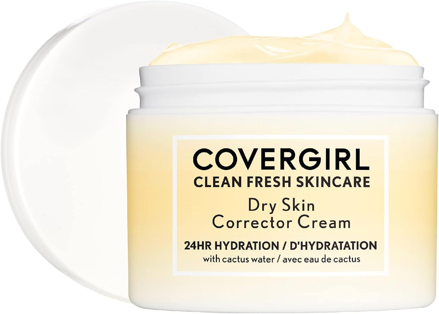 CoverGirl - Clean Fresh Skincare Dry Skin Corrector Cream, Formulated with Cactus Water, Hyaluronic Acid, Jojoba & Shea Butter for 24HR Deep Hydration, Non-greasy, 100% Vegan & Cruelty-Free