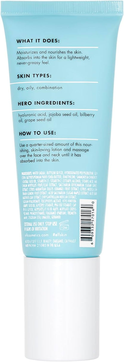el.f. SKIN Holy Hydration! e.l.f. Off Makeup Remover, Liquid Makeup Remover For Eye, Lip & Face Make & Daily Hydration Moisturizer, Infused with Aloe, Jojoba Oil & Shea Butter, 2.53 Fl Oz (75mL)