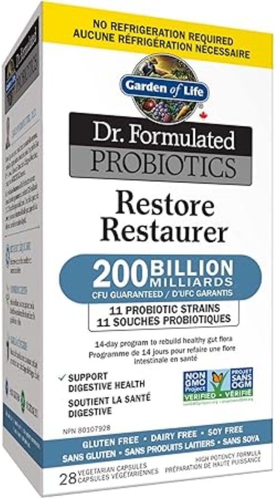 生命花園 - 博士配方益生菌恢復 | 2000 億菌落形成單位，重建健康腸道菌群，促進消化 | 11 種益生菌菌株 | 耐儲存 | 不含麩質，不含乳製品