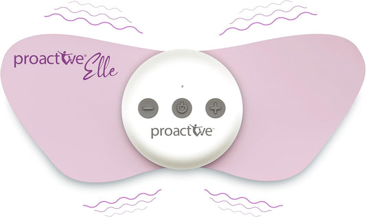 Proactive-Elle TENS 装置 - 无线经期疼痛缓解装置 - 缓解痛经，具有 6 种模式和 20 种强度等级 - 紧凑、无药物、隐蔽，可穿戴，缓解腹部和下背部不适