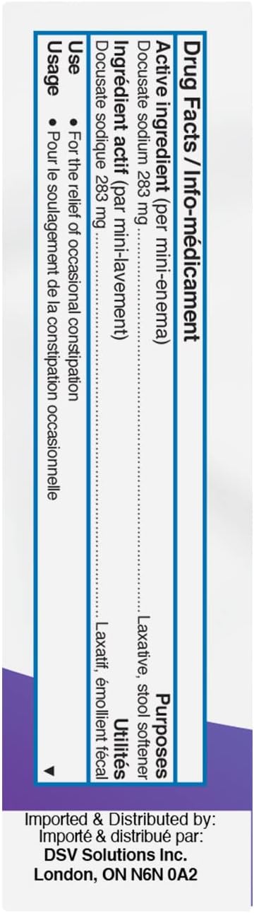 Enemeez 多庫酯鈉迷你灌腸劑 283 毫克，5 支，加拿大 DIN 02526492