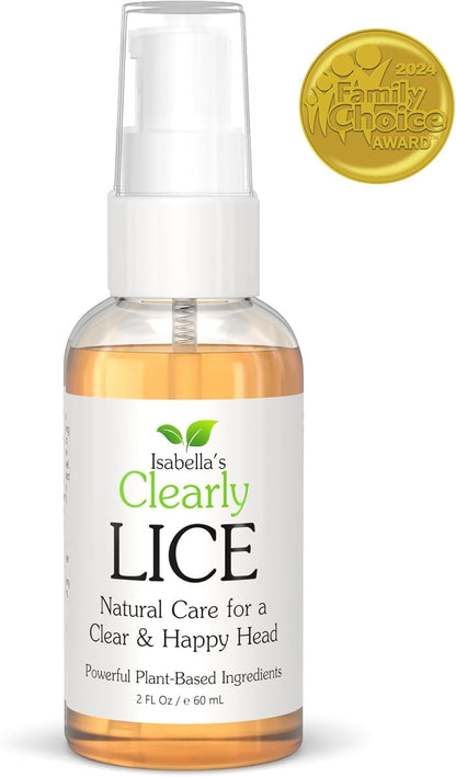 Isabella's Clearly LICE 强效除虱剂 I 精油有助于消除虱子、虱卵和卵 I 迷迭香、雪松、茶树 I 不含毒素或刺激性化学物质 I 内含金属虱梳（60 毫升）