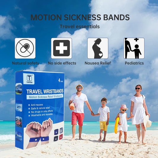 TUOTAO 8 件套旅行暈車手環，海上暈車手環，露營/遊輪/飛機旅行必備品