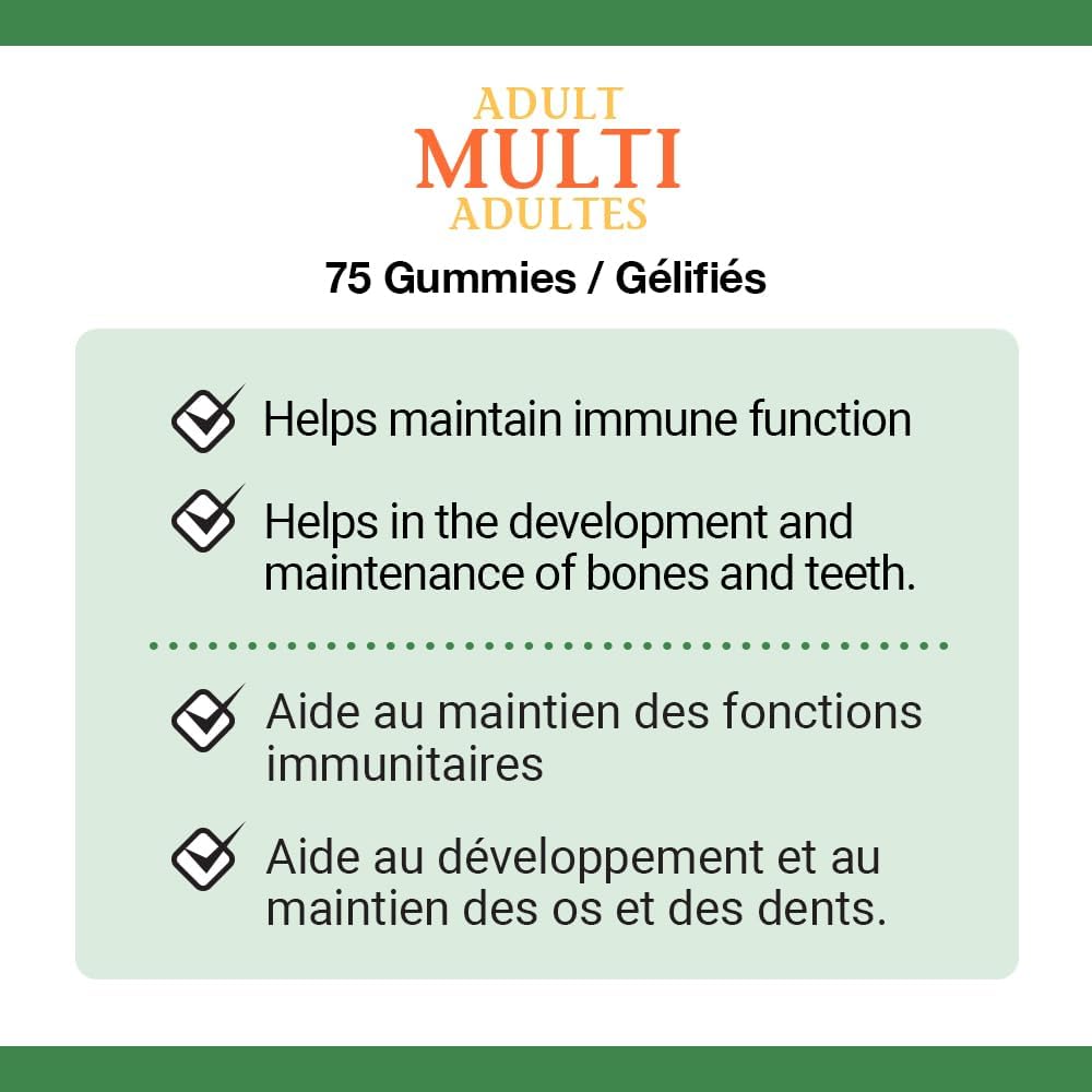 Nature's Bounty 褪黑激素补充剂，帮助重置身体的睡眠-觉醒周期，2.5 毫克，60 粒软糖 & 成人复合维生素补充剂，帮助维持骨骼和免疫功能，75 粒软糖