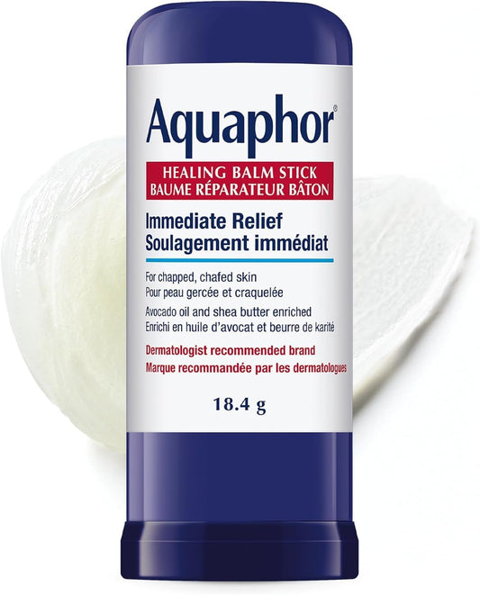 Aquaphor 修护膏棒 - 适用于干裂、摩擦受损肌肤，富含牛油果油与乳木果油，免脏手涂抹，便携随身，无香料，皮肤科护理，18.4 克