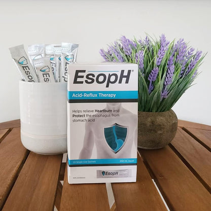 EsopH® 胃酸倒流緩解 | 有效緩解胃灼熱症狀並保護食道 | 單劑量液體凝膠棒 | 10毫升小袋，20支裝
