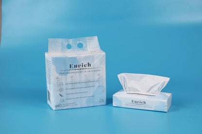 The Nice Bum Enrich Tissues Family Pack | Premium Skincare Facial Tissue | Non-GMO & Vegan | Dust, Fragrance, and Chlorine-Free | Ultra-Strong 3-Ply | 120 Tissues Per Pack