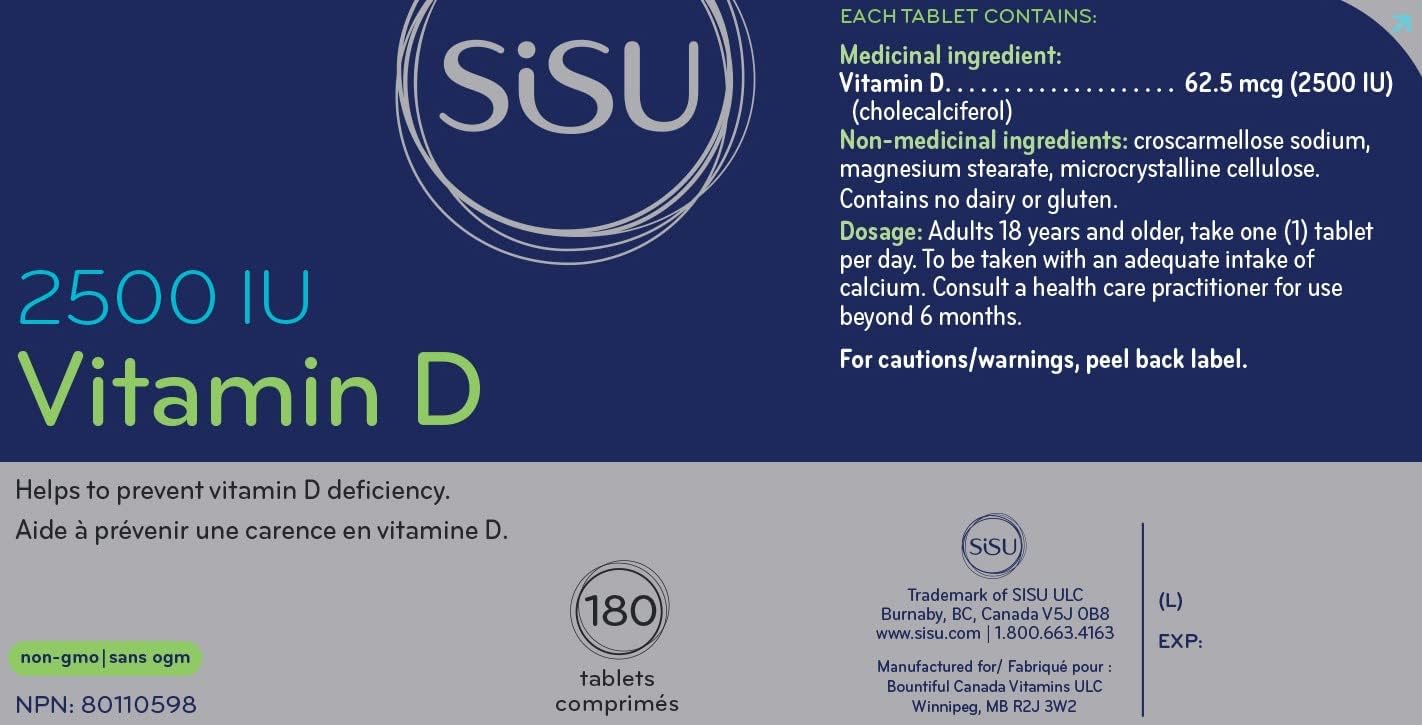 Vitamin D3 2500 IU 180 T