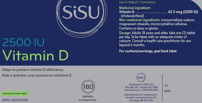 Vitamin D3 2500 IU 180 T