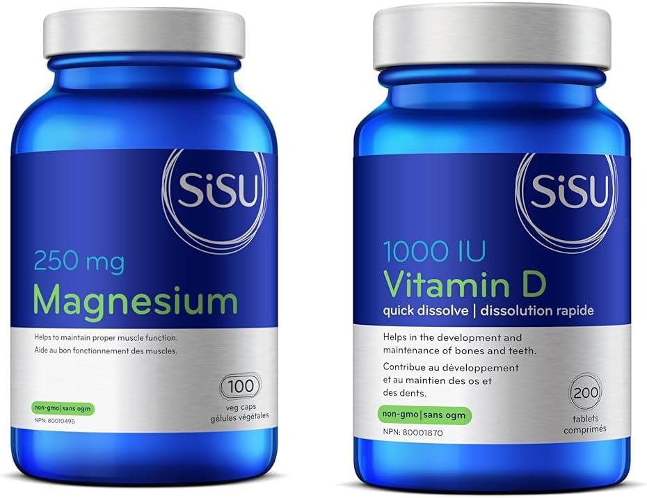 SISU 鎂 250 毫克 100 VC 和維生素 D 1000 Iu 家庭裝，200 片