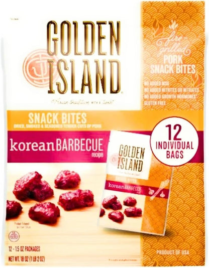 Golden Island Asian Tradition with a twist Snack Bites Smoked and Seasoned 1.5 Oz - 12 Pack