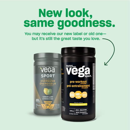 Vega Sport 鍛鍊前能量粉，檸檬青檸口味（30 份）純素鍛鍊前能量粉，無麩質，100 毫克咖啡因，非基因，550 克（包裝可能有所不同）