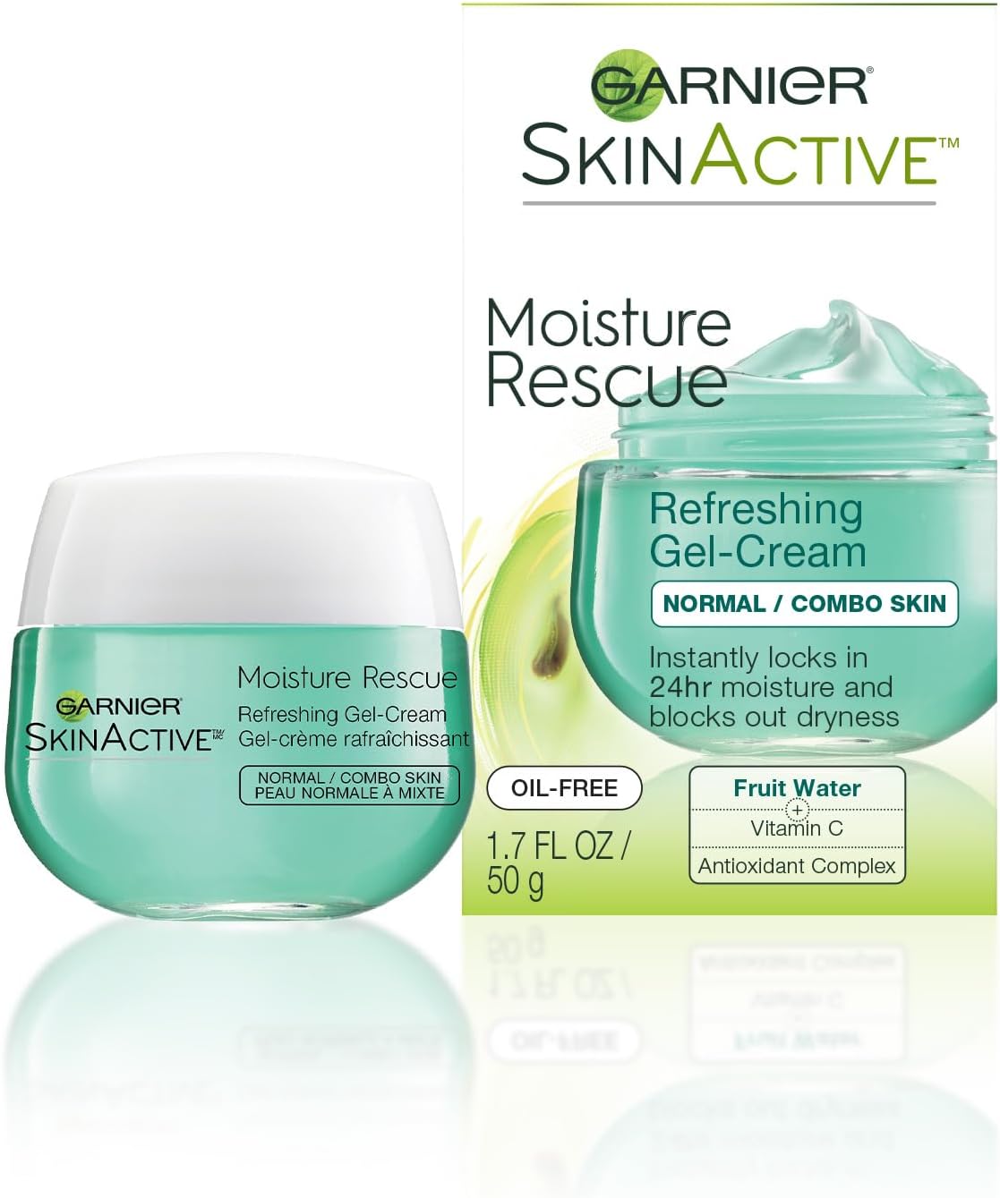 Garnier Vitamin C* Brightening Day Cream with Super Citrus, Nourishes and Boosts Skin Glow & Moisture Rescue Face Moisturizer Gel Cream, 24 Hour Hydrating Skin Care