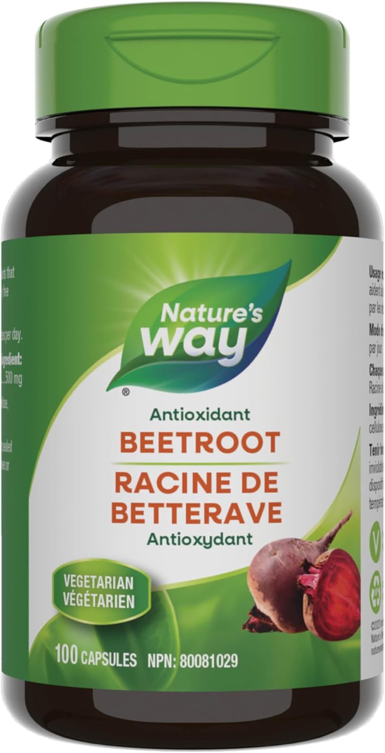 Nature's Way 甜菜根草本補充劑膠囊 – 抗氧化支持，保護細胞 – 每粒膠囊 500 毫克 – 素食且無麩質 – 100 粒膠囊