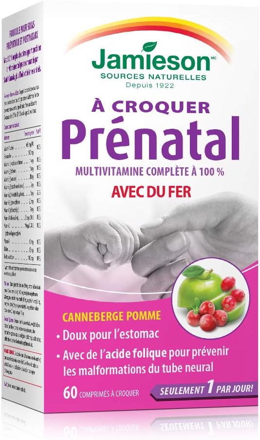 Jamieson 產前咀嚼錠 60 片 + 葉酸 1000 微克 100 片裝