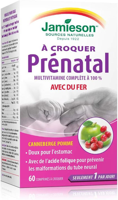 Jamieson 產前咀嚼錠 60 片 + 葉酸 1000 微克 100 片裝