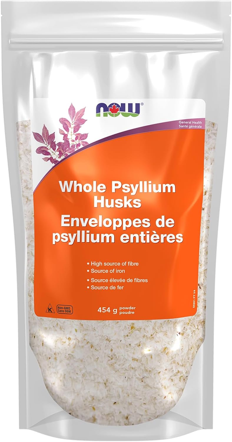 NOW Supplements，全洋车前子壳，非转基因项目验证，可溶性纤维，454克