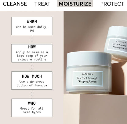 Naturium Intense Overnight Sleeping Cream | Anti Aging Face Moisturizer for PM, With Squalane | 1.7 OZ / 50 g