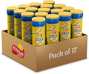 Lay's Stax Original Potato Crisps, Multi-Pack, 163g (Pack of 17)