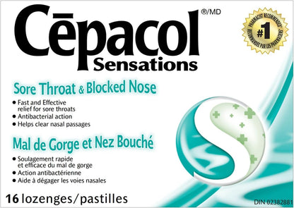 Cepacol Sensations，快速有效缓解咽喉痛、鼻塞，16 片装