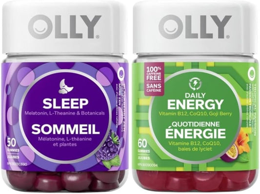 OLLY 睡眠软糖补充剂（Blackberry Zen）+ OLLY 每日能量软糖补充剂（Tropical Passion）套装