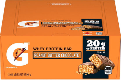 Gatorade Whey Protein Bar - Peanut Butter Chocolate, Multi-Pack, 12 Bars, 960 g (Pack of 4)