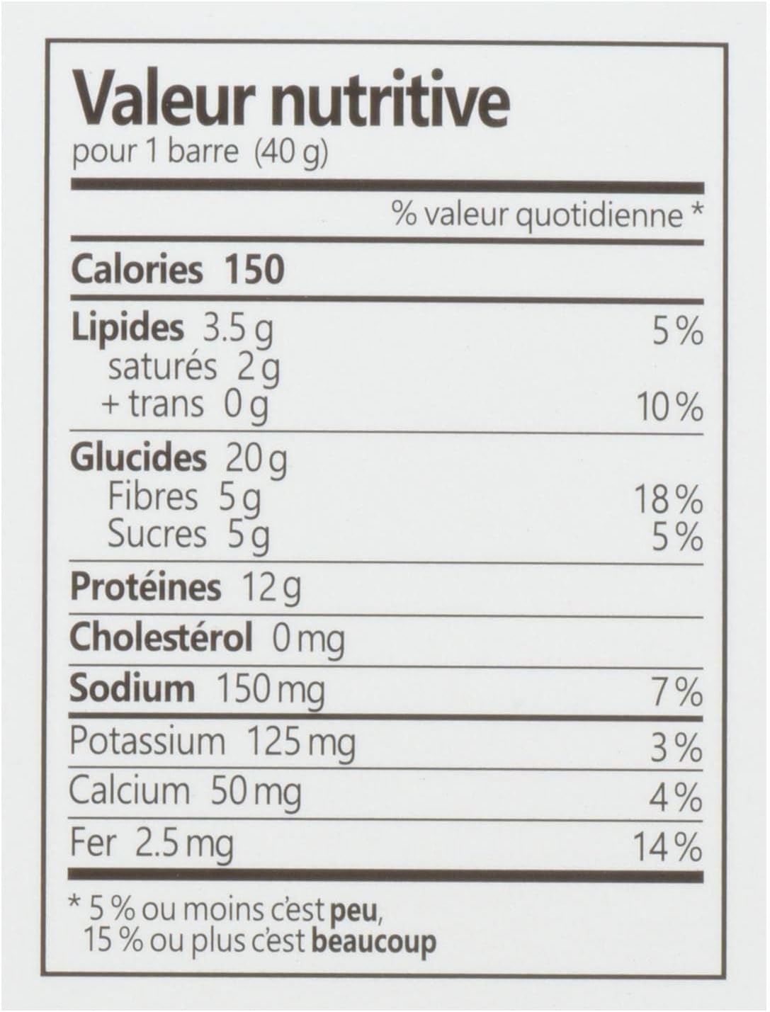 Nutribar Good Protein High Protein Bars Chocolate Chip, Made in Canada, 12g Protein, 5 Bars