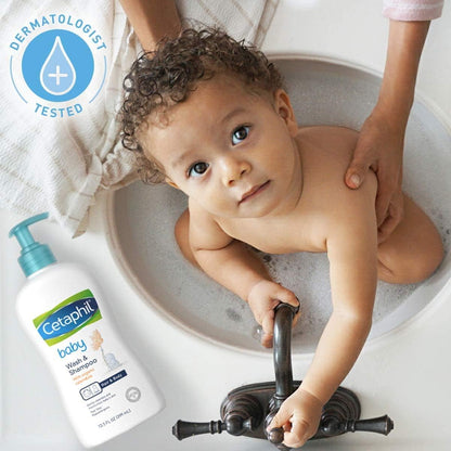 Cetaphil Gentle Cleansing Bar (3-Pack) + Cetaphil Baby Wash & Shampoo | Sensitive Skin Care Bundle