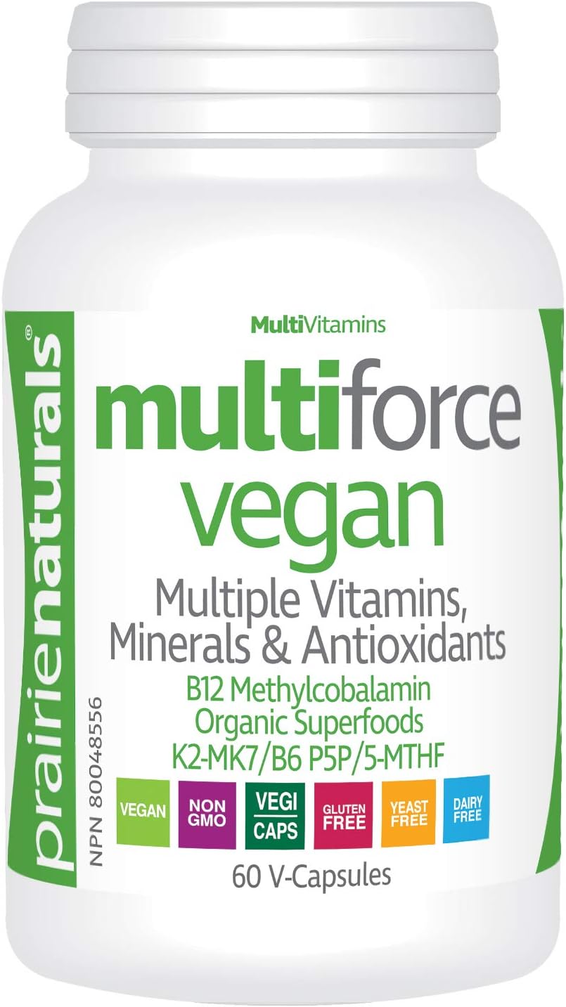 Prairie Naturals Multi-Force Vegan Vitamins, Minerals, & Greenfoods Capsule - 60 Count