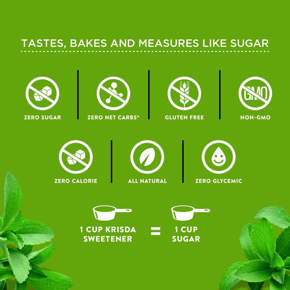 Krisda Stevia Spoonable Natural Sweetener, 454 grams