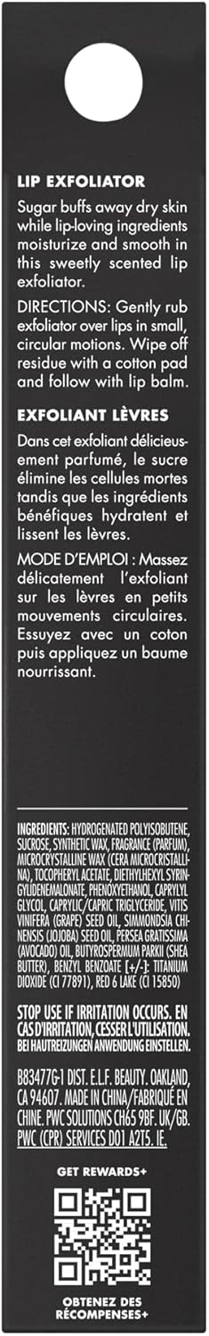 e.l.f. Lip Exfoliator, Moisturizing Scented Lip Scrub For Exfoliating & Smoothing Lips, Infused With Jojoba Oil, Vegan & Cruelty-free, Strawberry