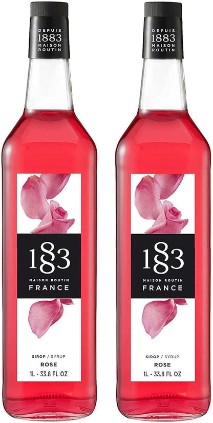 Maison Routin 1883 玫瑰味糖浆，1升玻璃瓶装，2包