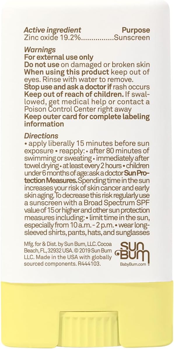 Sun Bum Baby Bum Spf 50 防曬臉棒 | 礦物 UVA/UVB 臉部與身體防護，適合敏感肌膚 | 無香型 | 旅行裝 | 13g & 防曬潤唇膏，酸橙味，Spf 30，酸橙味，4.25g