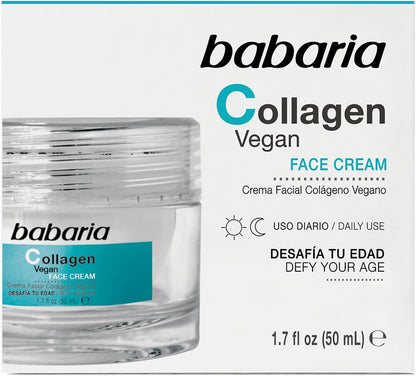 Babaria 胶原蛋白素食面霜 - 抗衰老面霜 - 保湿面霜 - 植物基面部保湿霜，焕活肌肤 - 1.7 盎司